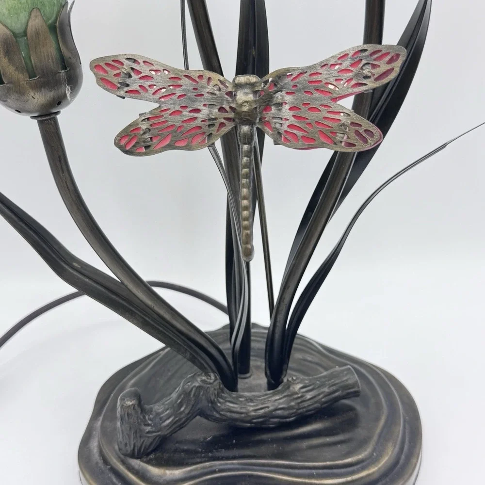 VTG‎ Dale Tiffany Luminarie Tulip Lamp Dragonfly Connoisseur Collection 3 Shade